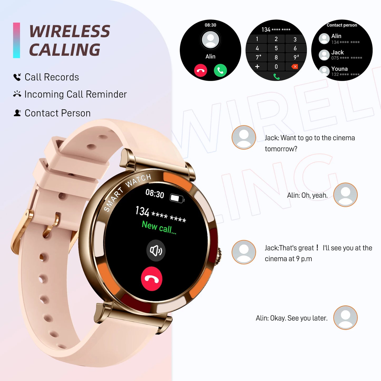 Smartwatch EIGIIS para mulheres/Relògio inteligente