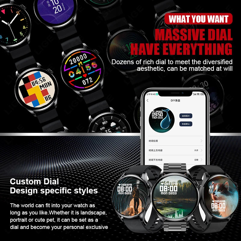 Smarwhach/Relógio inteligente masculino android ios