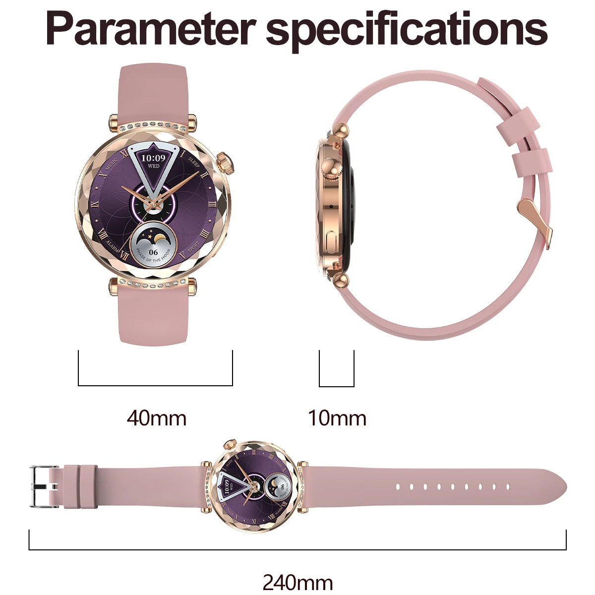 Relógios inteligentes tela amoled feminino / 2 Braceletes