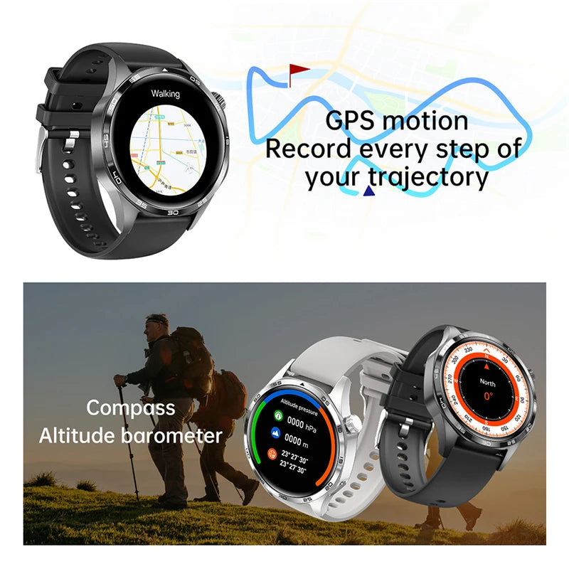 Relógio inteligente masculino 360*360 tela amoled bluetooth chamada ip67