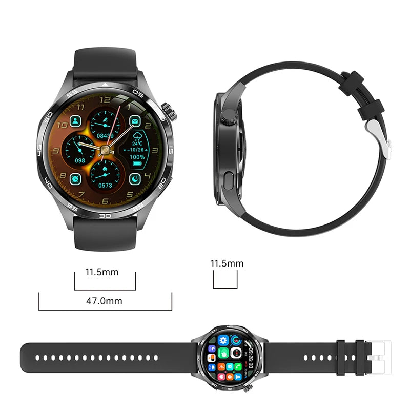Relógio inteligente masculino 360*360 tela amoled bluetooth chamada ip67