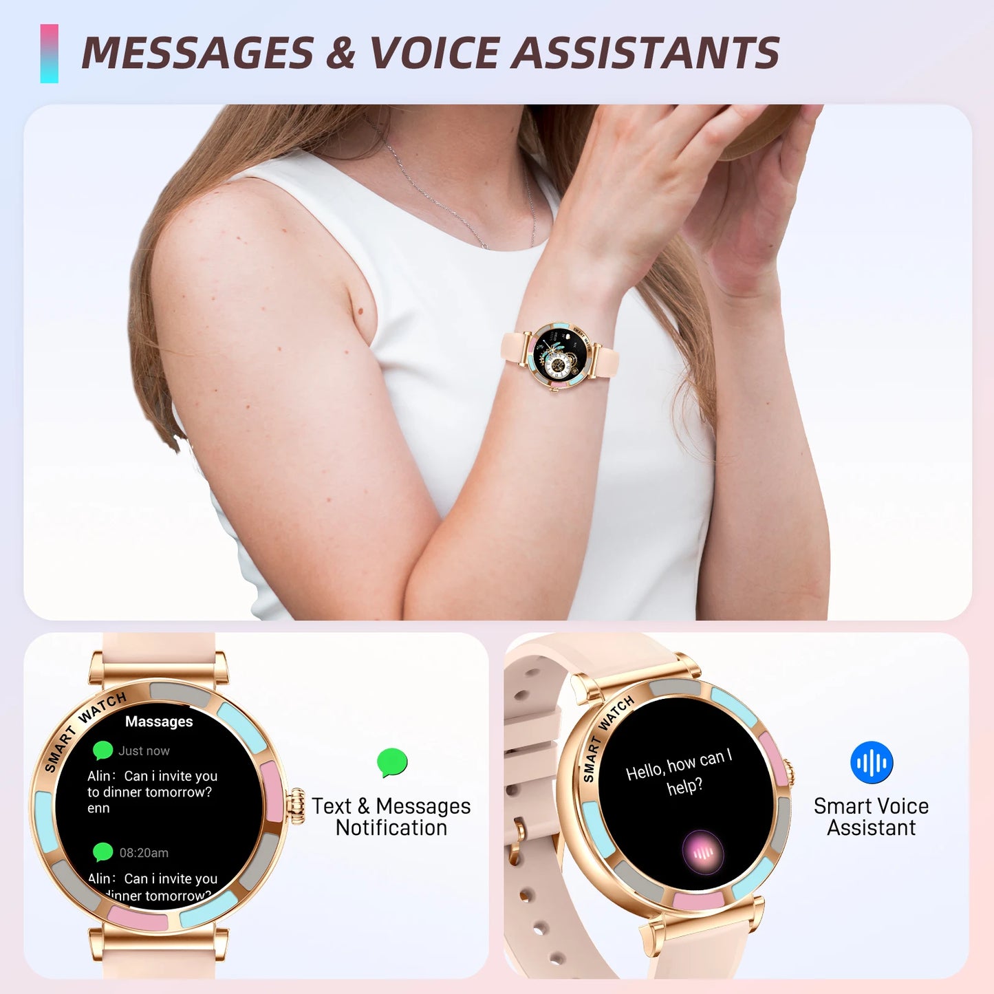 Smartwatch EIGIIS para mulheres/Relògio inteligente