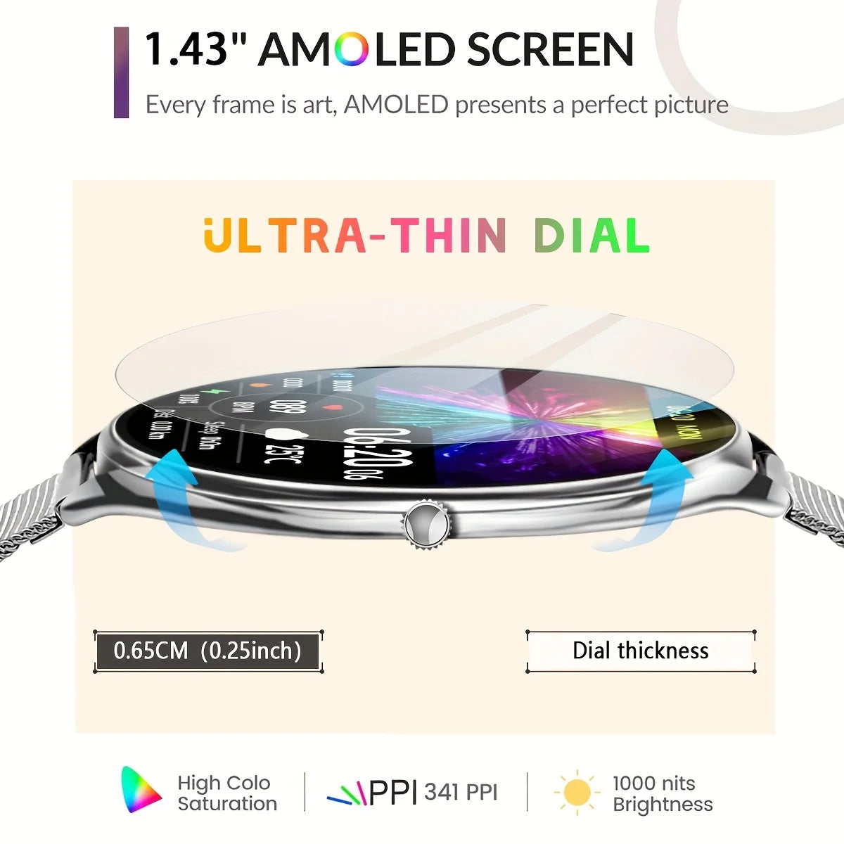 Smartwatch /relogio inteligente 1.43" AMOLED 466*