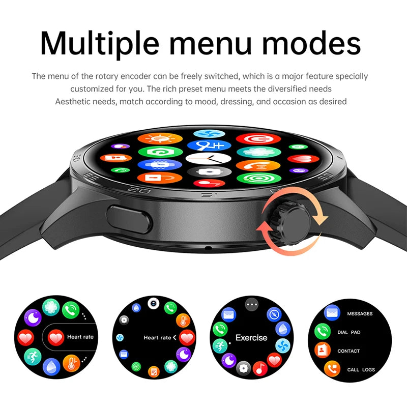 Relógio inteligente masculino 360*360 tela amoled bluetooth chamada ip67