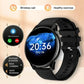 Smartwatch tela redonda AMOLED Bluetooth relógios inteligentes para mulheres /2 Braceletes