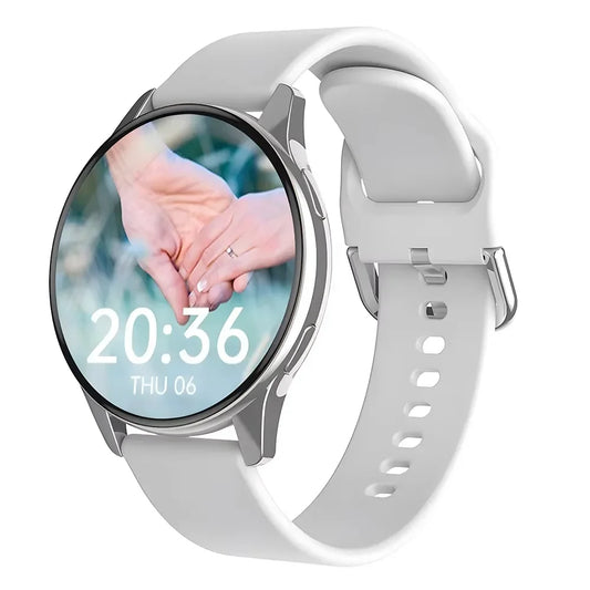 Smartwatch tela redonda AMOLED Bluetooth relógios inteligentes para mulheres /2 Braceletes